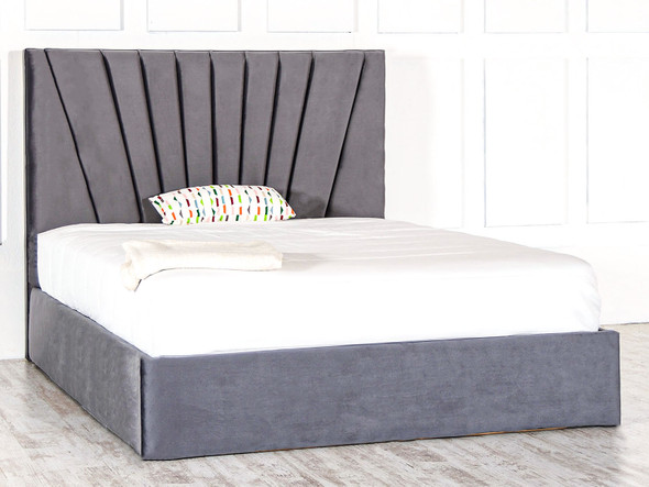 Esupasaver Riley Gas Lift Ottoman Storage Bed Frame, featuring chic accent lines Esupasaver Riley Gas Lift Ottoman Storage Bed Frame, featuring chic accent lines