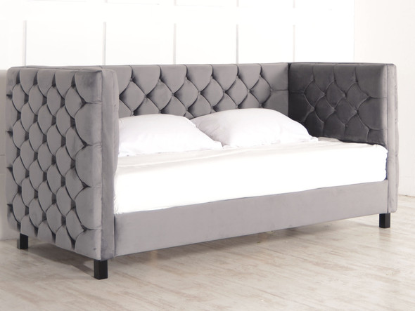 Discover the Esupasaver Oakley Upholstered Fabric Daybed Sofa, perfect for sitting, sleeping, and lounging. Featuring tufted button detail and customizable feet styles. Discover the Esupasaver Oakley Upholstered Fabric Daybed Sofa, perfect for sitting, sleeping, and lounging. Featuring tufted button detail and customizable feet styles.