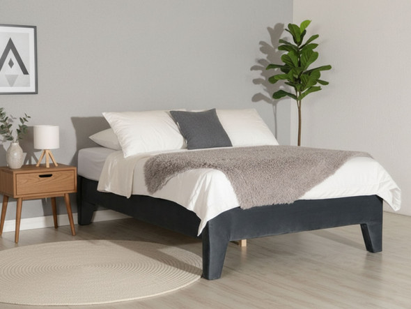Sierra bed base with under bed storage space charcoal smooth velvet Sierra bed base with under bed storage space charcoal smooth velvet