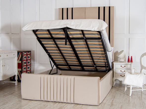  Elevate your bedroom with the Esupasaver Aveline Deep Storage Ottoman Bed. Enjoy ample storage and modern black accents for a stylish, organized space!