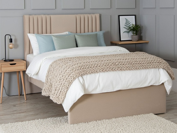 Adonica upholstered bed pale cream smooth velvet Adonica upholstered bed pale cream smooth velvet