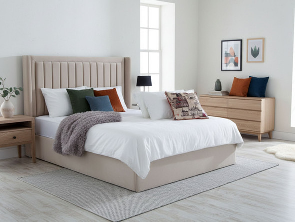 Discover the Esupasaver Annie Ottoman Storage Bed featuring a stylish wing headboard and elegant accent lines, perfect for enhancing your bedroom decor. Discover the Esupasaver Annie Ottoman Storage Bed featuring a stylish wing headboard and elegant accent lines, perfect for enhancing your bedroom decor.