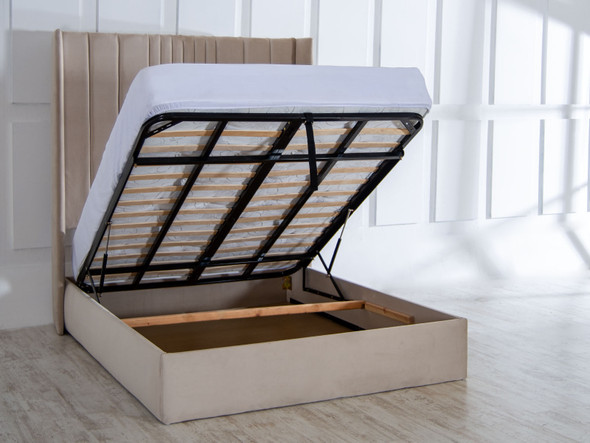 Transform your sleep space with the Esupasaver Aminata Ottoman bed, designed with deep accent lines and a striking extra high wing headboard for modern elegance. Transform your sleep space with the Esupasaver Aminata Ottoman bed, designed with deep accent lines and a striking extra high wing headboard for modern elegance.