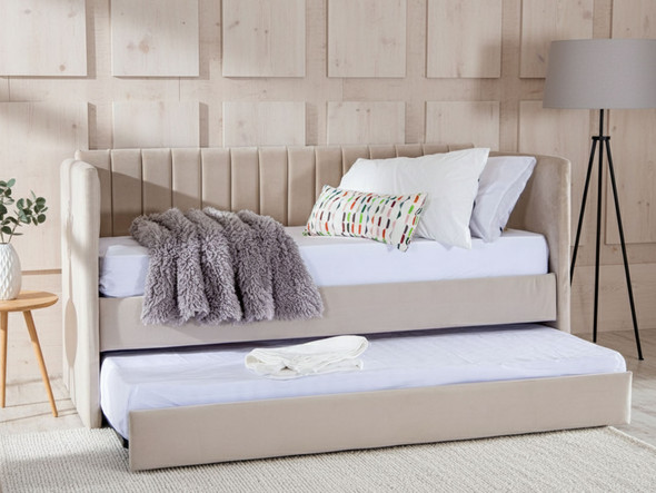 Discover the Esupasaver Elissa Daybed with Pull Out Trundle, perfect for maximizing space and comfort in your guest room. Stylish and functional for any home. Discover the Esupasaver Elissa Daybed with Pull Out Trundle, perfect for maximizing space and comfort in your guest room. Stylish and functional for any home.