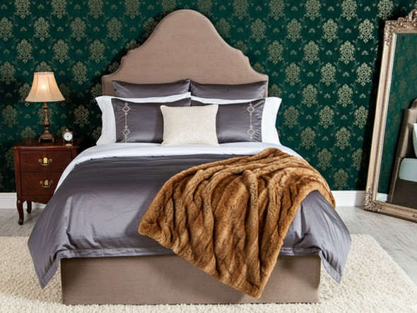 Esupasaver Beautiful Cecilia Deep Storage Ottoman Fabric Bed Frame, featuring a stylish curved, French-inspired headboard Design Esupasaver Beautiful Cecilia Deep Storage Ottoman Fabric Bed Frame, featuring a stylish curved, French-inspired headboard Design