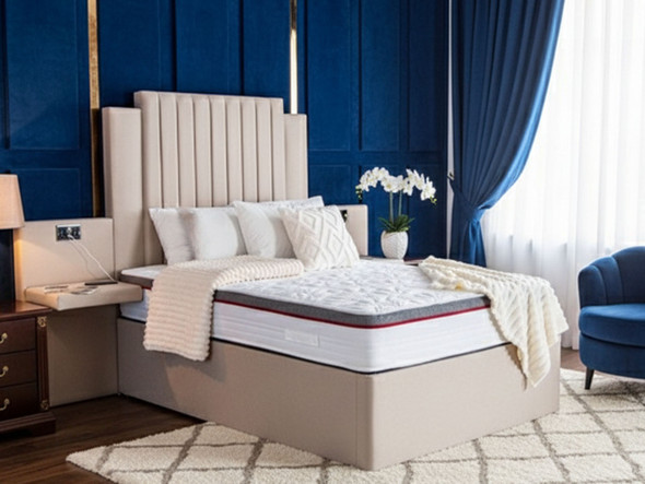 Discover the Esupasaver Beautiful Charlotte Deep Storage Ottoman Bed Frame, featuring built-in bedside tables and USB sockets for ultimate convenience and style Discover the Esupasaver Beautiful Charlotte Deep Storage Ottoman Bed Frame, featuring built-in bedside tables and USB sockets for ultimate convenience and style