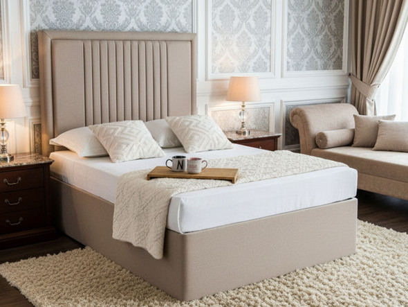 Discover the Esupasaver Beautiful Noelle Deep Storage Ottoman Bed Frame, featuring a chic headboard with stylish borders and accent lines for a modern touch. Discover the Esupasaver Beautiful Noelle Deep Storage Ottoman Bed Frame, featuring a chic headboard with stylish borders and accent lines for a modern touch.