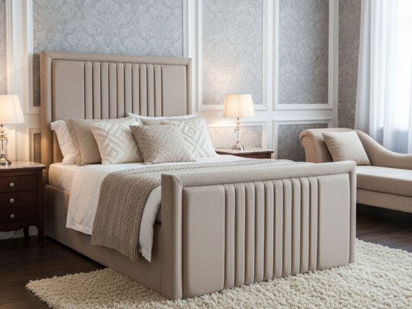 Discover the Esupasaver Beautiful Whitney Deep Storage Ottoman Bed Frame, featuring a chic headboard with stylish borders and accent lines for a modern touch. Discover the Esupasaver Beautiful Whitney Deep Storage Ottoman Bed Frame, featuring a chic headboard with stylish borders and accent lines for a modern touch.
