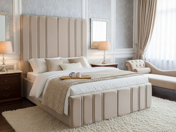 Discover the Esupasaver Beautiful Gianna Deep Storage Ottoman Bed Frame, featuring a chic Extra High headboard with stylish accent lines for a modern touch. Discover the Esupasaver Beautiful Gianna Deep Storage Ottoman Bed Frame, featuring a chic Extra High headboard with stylish accent lines for a modern touch.