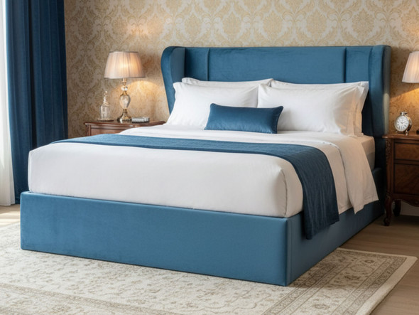Esupasaver Zehra Gas Lift Ottoman Wing Storage Bed Frame, featuring chic accent lines Esupasaver Zehra Gas Lift Ottoman Wing Storage Bed Frame, featuring chic accent lines