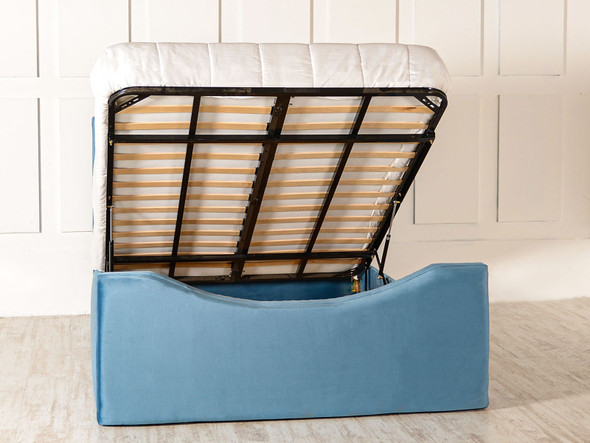 Esupasaver Irmak Gas Lift Ottoman Wing Storage Bed Frame, featuring chic accent lines Esupasaver Irmak Gas Lift Ottoman Wing Storage Bed Frame, featuring chic accent lines