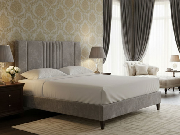 Discover the Esupasaver Bluebell Fabric Bed Frame, featuring elegant accent lines and stylish wooden or chrome feet for a modern touch to your bedroom decor Discover the Esupasaver Bluebell Fabric Bed Frame, featuring elegant accent lines and stylish wooden or chrome feet for a modern touch to your bedroom decor