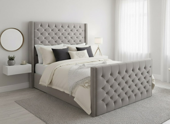 Elevate your bedroom with the Esupasaver Julian Ottoman Bed, offering generous storage, a luxurious deep buttoned headboard, and a stylish matching footboard.