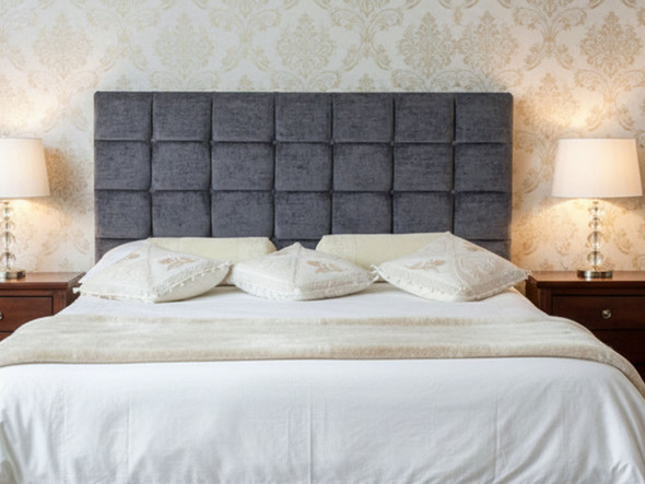 Elevate your bedroom with the Esupasaver Turin Bed Headboard. Featuring deep buttoning and sturdy wooden struts, it combines elegance and durability seamlessly. Elevate your bedroom with the Esupasaver Turin Bed Headboard. Featuring deep buttoning and sturdy wooden struts, it combines elegance and durability seamlessly.