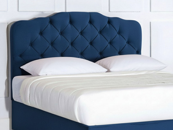 Elevate your bedroom with the Esupasaver Zoe Bed Headboard, featuring elegant curved accents, deep buttoning, and sturdy wooden struts for lasting style.