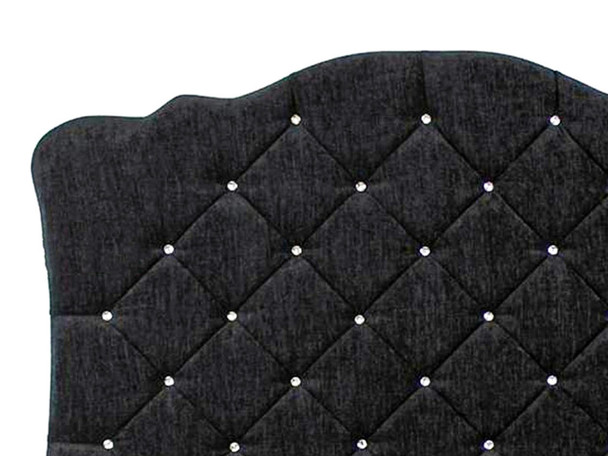Elevate your bedroom decor with the Esupasaver Bourges Wall Mount Headboard Panel. Its curved shape and deep buttoned accents add elegance and comfort