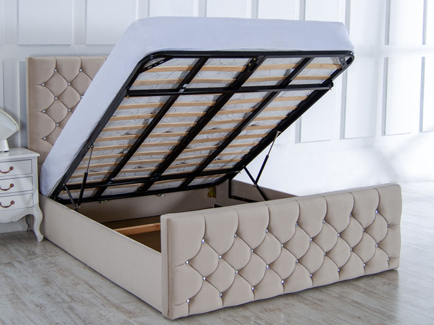 Elevate your space with the Ella Gas Lift Ottoman Bed Frame. Featuring a chic deep buttoned design and ample storage, it's perfect for any bedroom! Elevate your space with the Ella Gas Lift Ottoman Bed Frame. Featuring a chic deep buttoned design and ample storage, it's perfect for any bedroom!