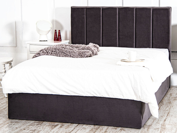 Discover the Esupasaver Lily Ottoman Bed, featuring sharp accent lines, a low footboard, and ample storage for a stylish and functional bedroom solution