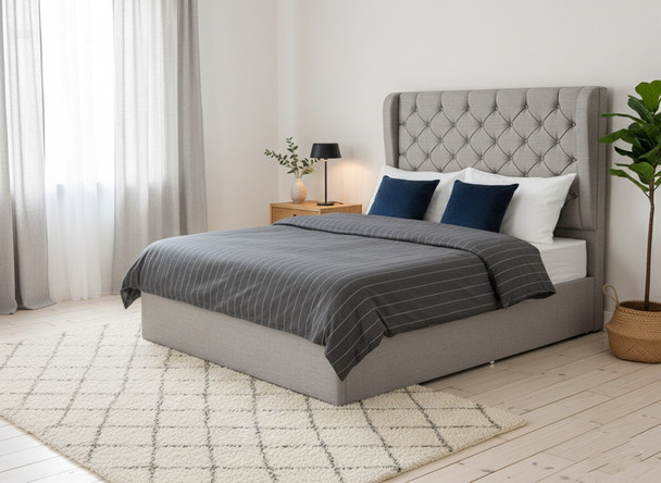  Transform your bedroom with the Esupasaver Orchid ottoman bed. Enjoy its chic wing design, low footboard, and luxurious deep buttoned headboard.