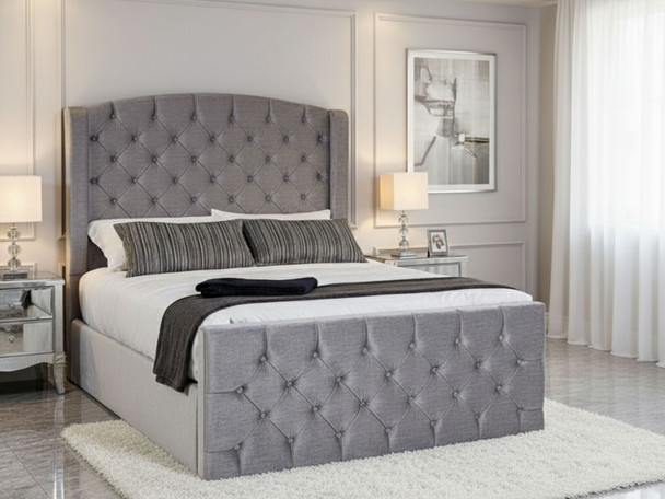  Elevate your bedroom with the Esupasaver Bursa Ottoman Storage Bed Frame. Featuring a chic curved headboard and practical storage, it's both stylish and functional!