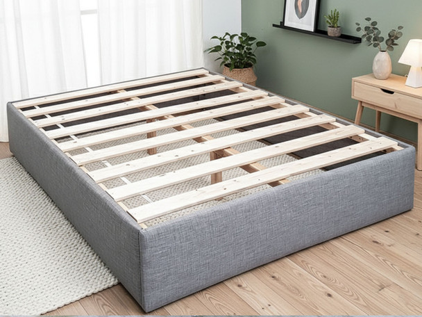 Esupasaver Veria Bed Base. Enjoy compact design, solid wooden slats, and effortless assembly in your favorite fabric Esupasaver Veria Bed Base. Enjoy compact design, solid wooden slats, and effortless assembly in your favorite fabric