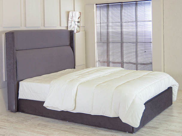 Discover the Esupasaver Freya Gas Lift Ottoman Bed Frame, featuring a stylish wing headboard and low footboard. Perfect for maximizing storage in style!