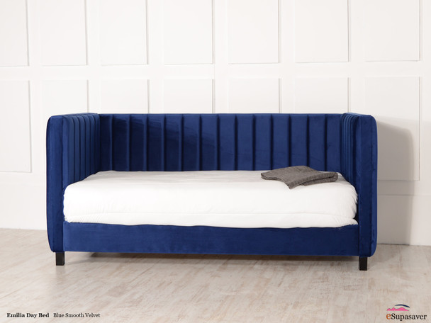 Emilia Day Sofa Bed Blue Smooth Velvet