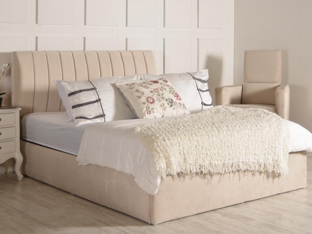Discover the Esupasaver Annabeth Upholstered Ottoman Bed Frame, featuring stylish accent lines and a low footboard for a chic, modern bedroom upgrade. Discover the Esupasaver Annabeth Upholstered Ottoman Bed Frame, featuring stylish accent lines and a low footboard for a chic, modern bedroom upgrade.