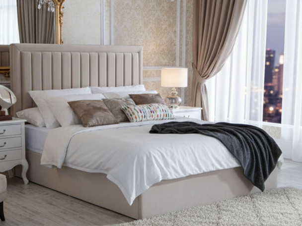 Transform your bedroom with the Esupasaver Nova Ottoman Storage Bed Frame, designed with chic border accents and a low footboard for a contemporary touch.