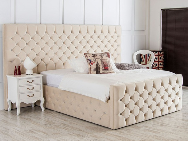 Discover the Avni Large Panel Upholstered Ottoman Storage Bed, featuring deep buttoning and a luxurious hotel-style headboard for ultimate comfort and elegance.
