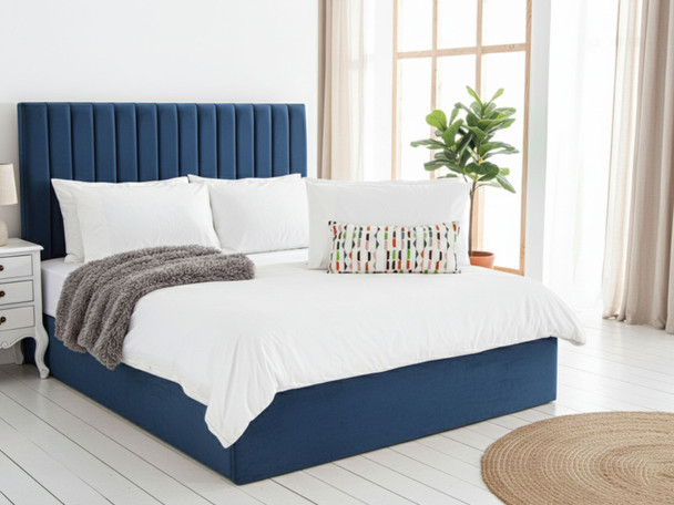Discover the Esupasaver Danica ottoman storage bed, featuring clean accent lines and a low footboard for a stylish and functional bedroom solution.