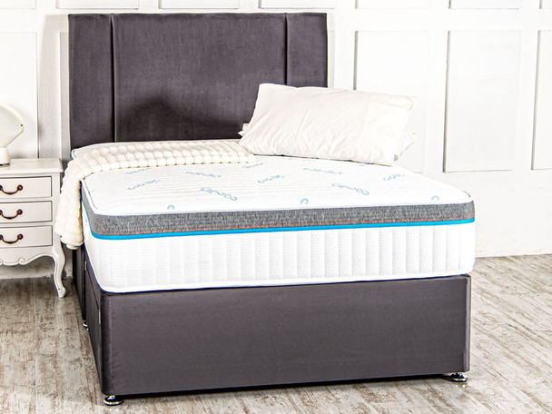 Esupasaver Complete Set Divan Bed Base,Esupasaver Aramis Memory Foam 2000 Pocket Sprung Mattress & Headboard