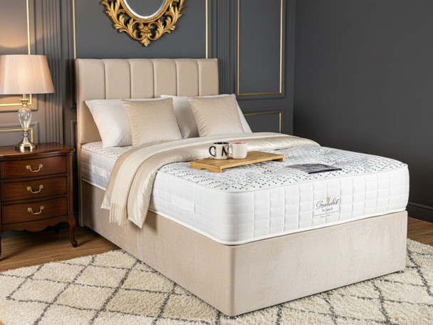 Esupasaver Complete Set Divan Bed Base,Esupasaver Kaley Memory Foam 2000 Pocket Sprung Mattress & Headboard