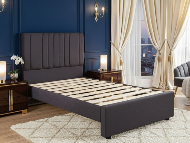 Elevate your sleep space with the Esupasaver Fleur Upholstered Bed. Crafted in the UK, it features luxurious fabrics and a sturdy design with a chic headboard.