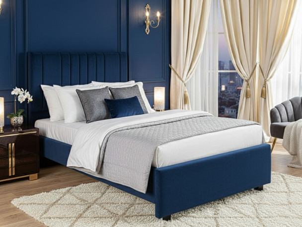 Elevate your sleep space with the Esupasaver Fleur Upholstered Bed. Crafted in the UK, it features luxurious fabrics and a sturdy design with a chic headboard.