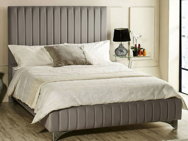 Discover the Esupasaver Lotus Bed Frame, featuring elegant accent lines and a high footboard. Enjoy sturdy support with solid wooden slats for lasting comfort