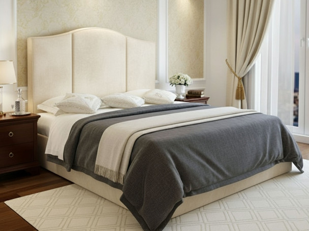 Discover the Esupasaver Evangeline Ottoman Storage Bed Frame, featuring elegant curved headboard with accent lines and ample storage, perfect for enhancing your bedroom's style and functionality.