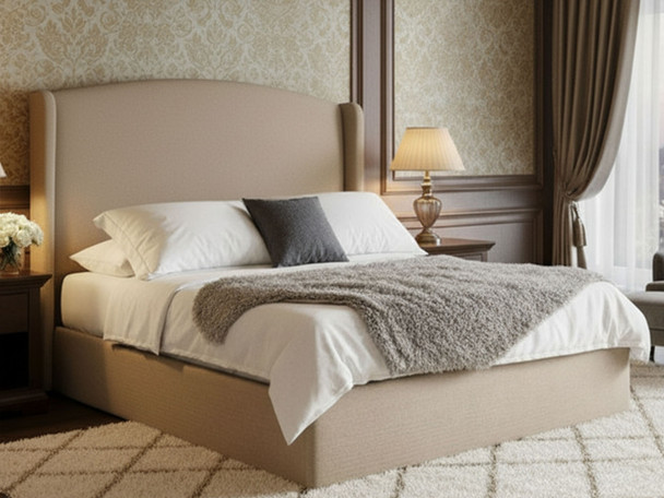 Discover the Esupasaver Daisy Ottoman Storage Bed Frame with a stylish curved headboard and low footboard, perfect for maximizing space and comfort!