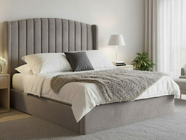 Discover the Esupasaver Lorelei Ottoman Storage Bed Frame, featuring a stylish wing headboard, curved design, and fluted accents for a chic bedroom upgrade!
