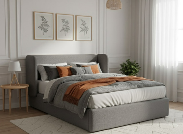 Explore the Esupasaver Solana Ottoman Storage Bed Frame, featuring a low footboard and elegant wing design. Perfect for stylish and functional bedroom decor.