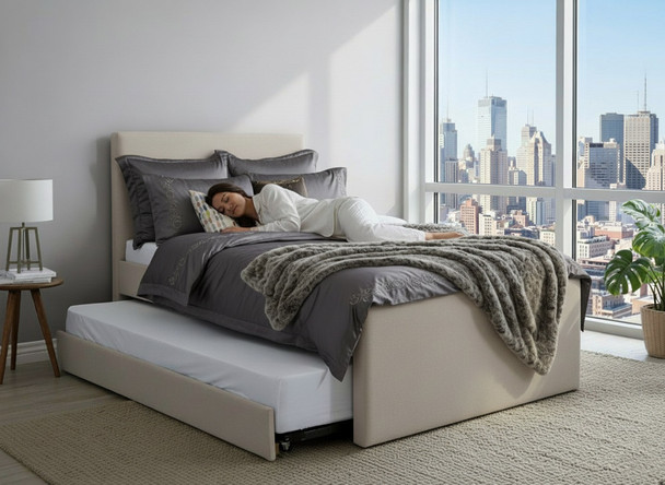 Esupasaver Jolie Bed Frame With Pull Out Trundle Guest Bed