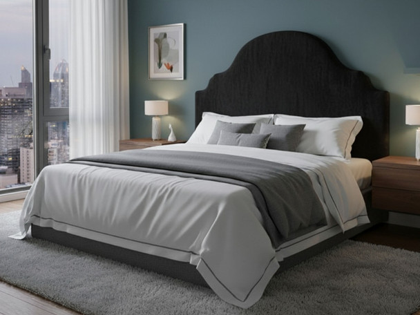 Elevate your bedroom decor with the Esupasaver Elara Wall Mount Headboard Panel. Its elegant curved design adds a touch of sophistication to any space