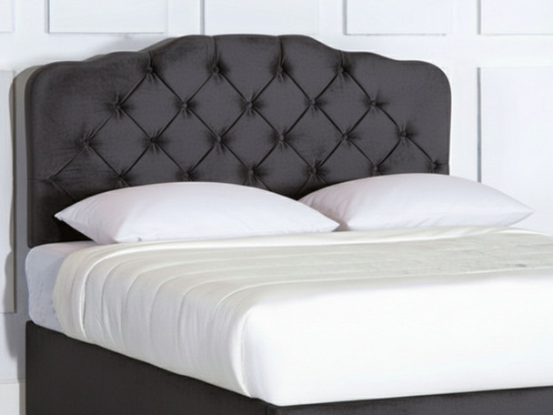 Elevate your bedroom with the Esupasaver Zoe Bed Headboard, featuring elegant curved accents, deep buttoning, and sturdy wooden struts for lasting style. Elevate your bedroom with the Esupasaver Zoe Bed Headboard, featuring elegant curved accents, deep buttoning, and sturdy wooden struts for lasting style.