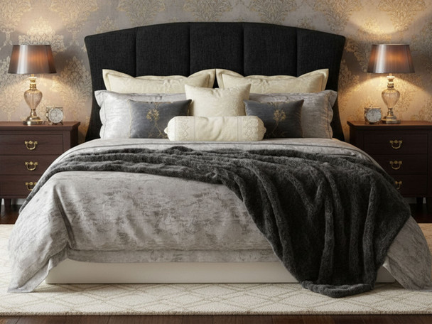 Elevate your bedroom decor with the Esupasaver Elissa Bed Headboard. Its elegant curved design and accent lines add a touch of sophistication to any space. Elevate your bedroom decor with the Esupasaver Elissa Bed Headboard. Its elegant curved design and accent lines add a touch of sophistication to any space.