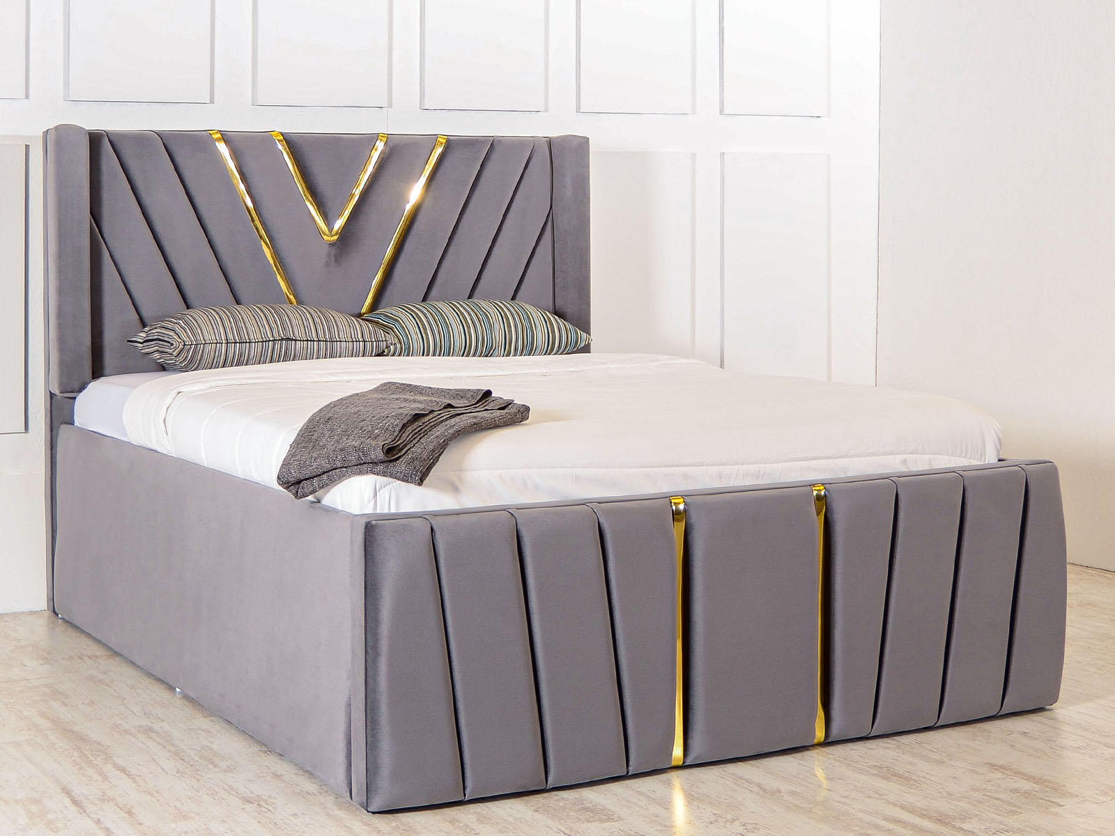 Octavia Gas Lift Ottoman Extra Deep Storage Bed Frame. Available in Single Bed Small Double Bed Double Bed King Size Bed Frame Super king Size Bed