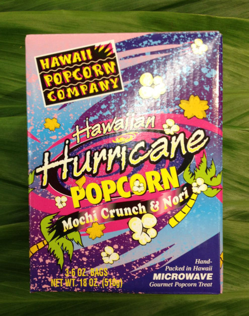 Contains three (3) individually wrapped Hawaiian Hurricane popcorn packets.