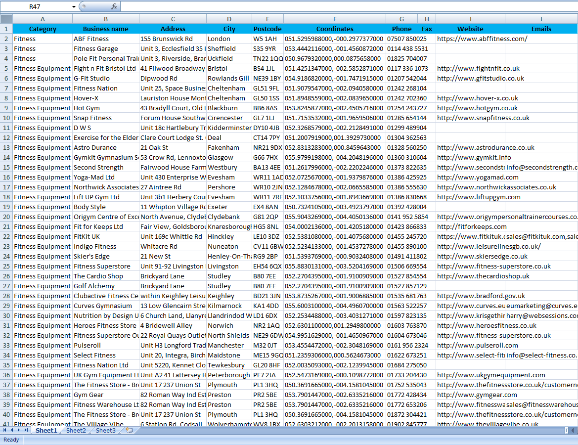 List of Gyms and Health Clubs in UK