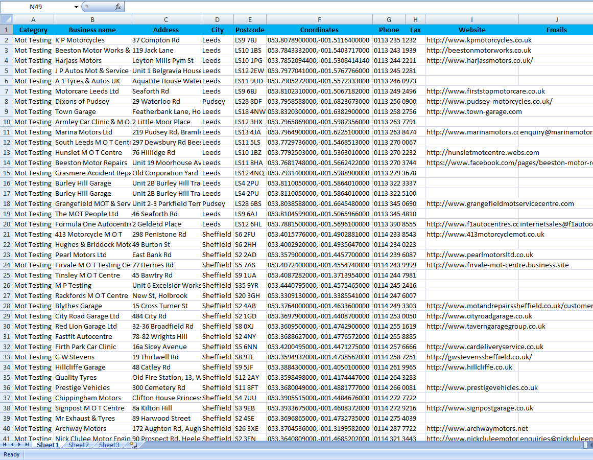 List of Mot Testing Stations in UK