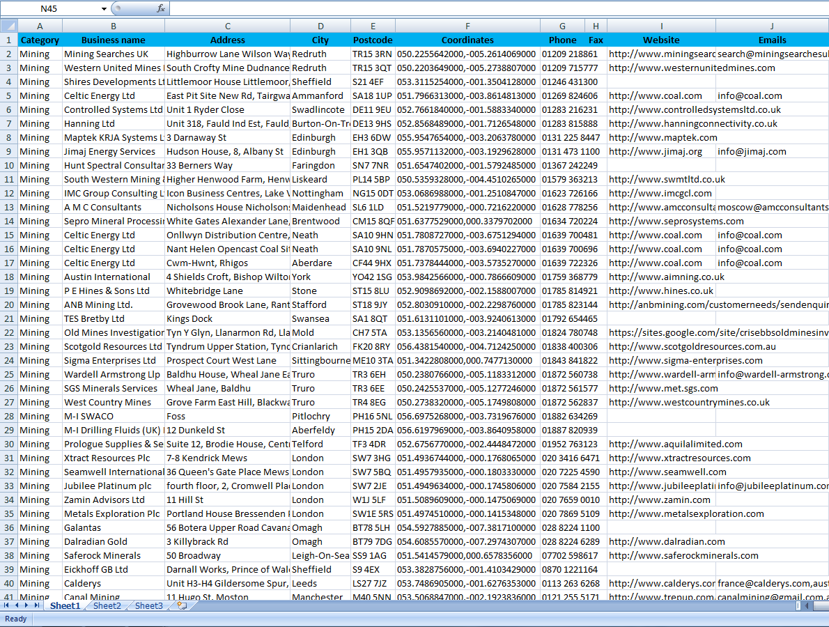 List of Mining Companies in UK