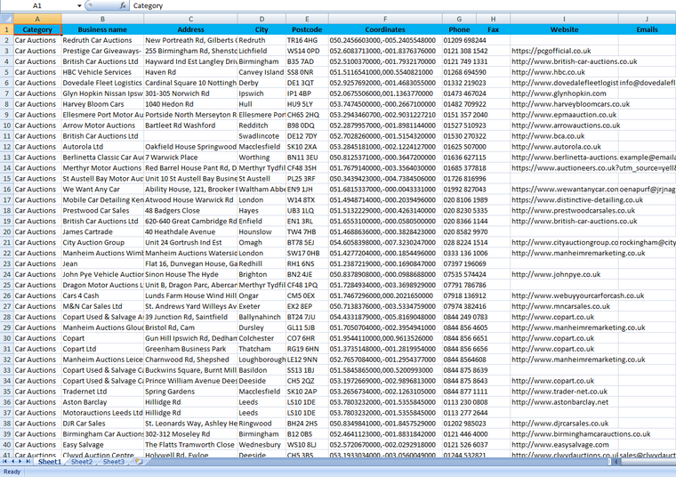 List of Car Dealers Database in UK